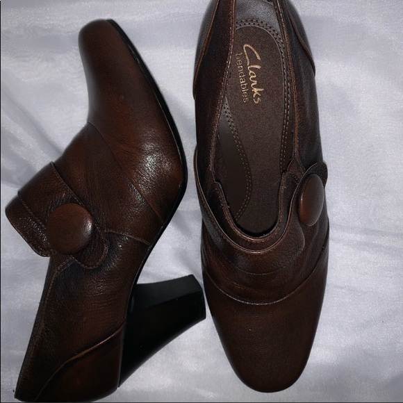 Clarks  Bendables brown leather heels size 10 - Picture 2 of 4